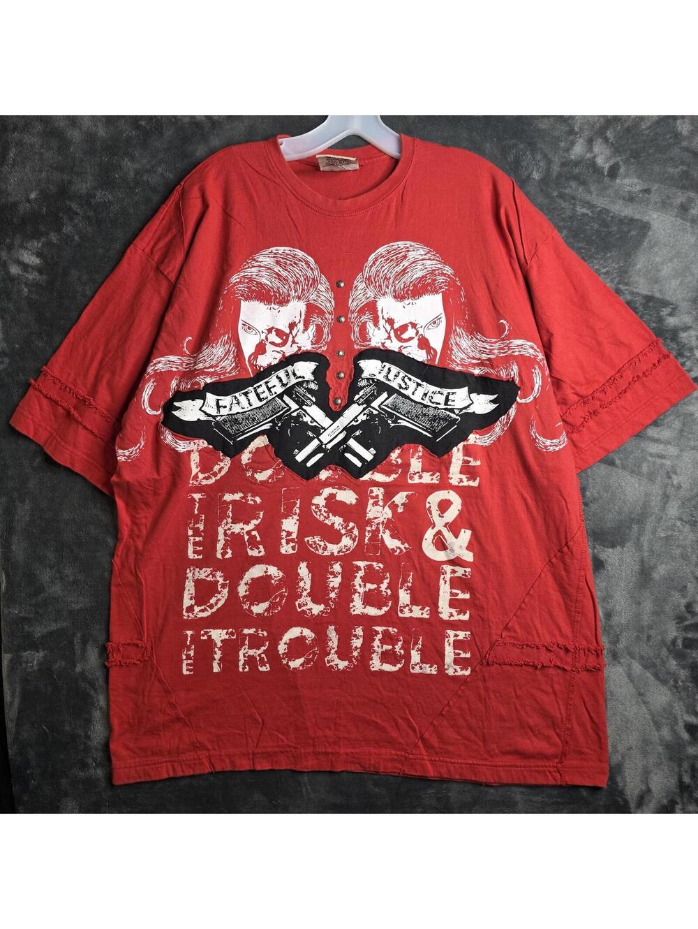 Blac Label Fateful Justice Double Trouble Graphic T Shirt Metal Mens 4XL